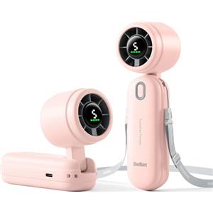 Diveblues iTurbo Ventilatore portatile - Mini pieghevole e ricaricabile, 5 velocità, display LED, flusso d'aria potente, ventilatore USB leggero per viaggi, spiaggia, lavoro e attività all'aperto