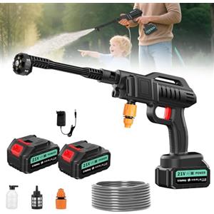 Ankishi Idropulitrice Senza Fili 100 Bar 270 L/h, Pistola Portatile con 2 x 3000 mAh per Balcone Garage Auto, Lavatrice Mobile 6 in 1 con Ugello Regolabile e Tubo 5 m