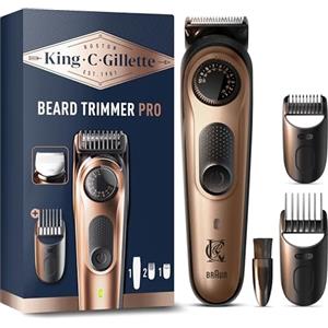 King C. Gillette Rasoio Elettrico Barba Pro, Regolabarba Uomo, Selettore di Precisione, Cura Barba Uomo, 40 Impostazioni di Lunghezza, Lame Rasoio Affilate, Pettini Regolatori, Testine Lavabili