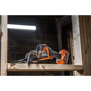 AEG BUS18SBL-0 Seghetto Diritto SubCompact Brushless a Batteria 18V, Batteria Non Inclusa, Indicato per Tagli Veloci, Corsa Lama 22 mm, Taglio Fino a 3.200 c/min, Luce LED Inclusa