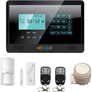 FP-TECH ANTIFURTO ALLARME TOUCH SCREEN CASA KIT COMBINATORE GSM WIRELESS SENZA FILI APP (Kit S - FP-2E-1000-NERO)