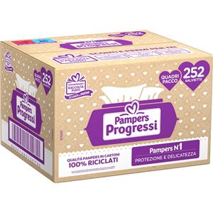 Pampers Salviettine Sensitive Quadri 252 Pezzi - Delicate, Senza Alcol e Profumi, Ideali per Adulti e Bambini
