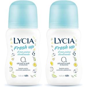 Lycia, Fresh Up Deodorante Bambini Roll on, Formulato per le Prime Sudorazioni di Bambini e Ragazzi, Efficacia fino a 48H, Senza Sali di Alluminio e Senza Alcool, per Pelli Delicate, 50 ml