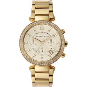 Michael Kors Parker orologio al quarzo cronografo con cinturino in acciaio inossidabile dorato per donna MK5354