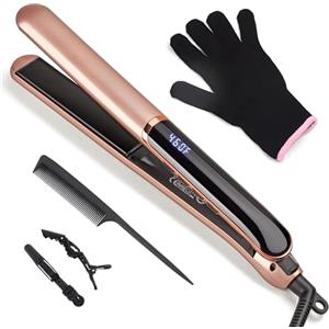 JAETON Piastra per capelli 2 in 1, Professionale Faszin, riscaldamento rapido 20S, display LCD 100-230°C (14 Livelli di Temperatura)