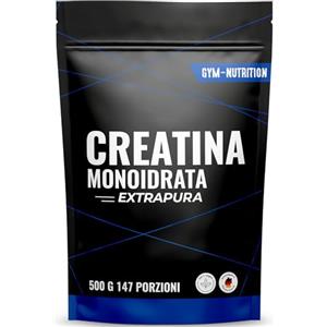 Gym Nutrition Creatina Monoidrata 500g - 147 Porzioni - Extrapura & Senza Impurità - per fitness, allenamento e palestra - Vegan e Sviluppata in Germania - Si scioglie facilmente