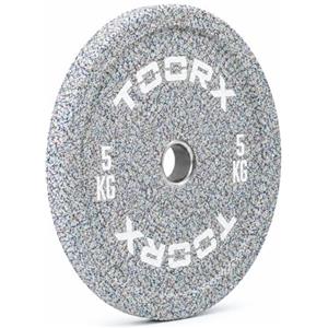 TOORX Dischi bumper crumb 50 mm [piastre bilanciere olimpiche gomma puntinata basso rimbalzo] silenziosi per palestra homegym functional training compatibili bilanciere olimpico da [5 a 25 kg]