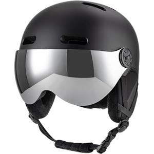 VBESTLIFE Casco da Sci con Occhiali, Fodera in EPS per Casco da Snowboard per Protezione Dagli Urti, per Sport Invernali con Cuscinetti Auricolari Rimovibili, Fodera Interna Rimovibile Facile