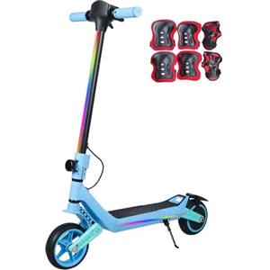 Fanesen Monopattino elettrico per bambini da 6 a 14 anni, 16,5 cm, 3 display a LED alti regolabili, leggero, pieghevole, con luci, portata massima 15/7/6 km, 2/3 modalità (8-16 km/h)