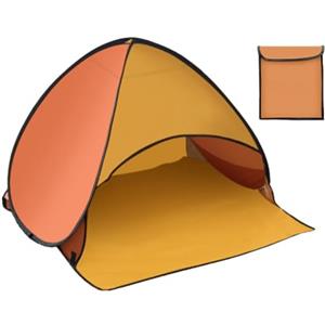 Kivivaka Tenda da spiaggia portatile con borsa per il trasporto, parasole rivestito in argento 190T, per campeggio, escursionismo, pesca, facile da montare, arancione