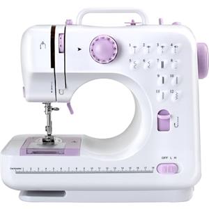 M MUNCASO Macchina da cucire per principianti, 12 punti, mini macchina da cucire elettronica, doppia linea a due marce, con spina europea