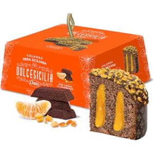 Dolcesicilia Colomba di Pasqua Dais Nera Siciliana Crema al Mandarino dsi Sicilia Confezione da 800 g