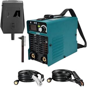 TANIASHOP Mini Saldatrice inverter ad Elettrodo per Fabbro da 400 Ampere Super Compatta professionale con cavi e maschera display LCD digitale saldatrice elettrica portatile leggera