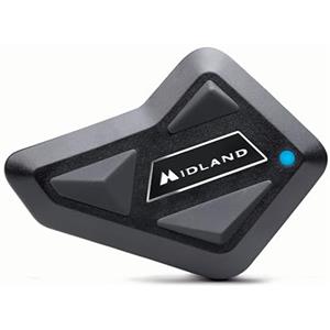 Midland - Interfono Moto Bluetooth ECE2206 Nuovo BT Mini Singolo, Auricolari Casco Moto 4 Persone Waterproof, Portata 500m, Autonomia 8H, Cancellazione Rumore, Music Share, Compatibile TFT