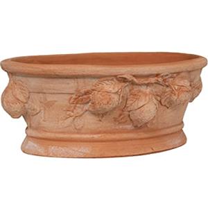 Biscottini Vaso terracotta grande per piante 33x20x14 Made in Italy - Ciotola da esterno artigianale - Soprammobili moderni - Decorazioni giardino - Fioriera artigianale - Vaso in terracotta interno