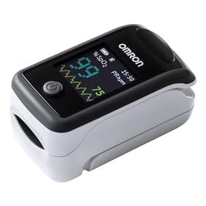 Omron P300 Intelli IT Saturimetro da Dito per Misurazione della Saturazione di Ossigeno nel Sangue SpO2 con Bluetooth e App Dedicata, Nero