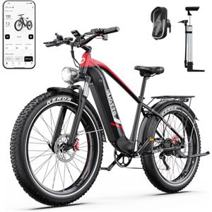 DUOTTS F26 Lite Bici Elettrica per Uomo Donna, MTB Elettrica 26 x 4,0 Pollici, Bike Elettrica 250W con Batteria 48V 18Ah Autonomia fino a 140 km, Doppio Freno Idraulico, 7 Marce e Doppia Sospensione