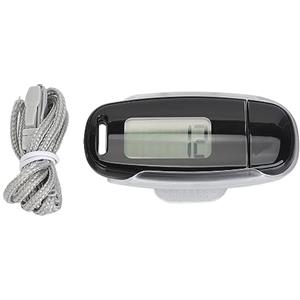 KJAOYU Pedometro 3D per Camminare, Contapassi Grande Schermo LCD Pedometro Leggero Portatile Accurato Ricaricabile USB con Cordino per Donne Uomini Bambini(Nero)