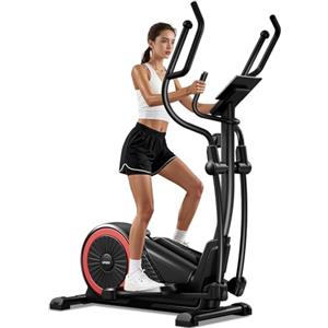 UMAY Ellittica da Casa, Ellittica Ultra Silenziosa con 16 Livelli di Resistenza, Falcata da 40 cm,volano 7 kg,Impugnature per Frequenza Cardiaca, Display LCD, Portata Massima 159 kg