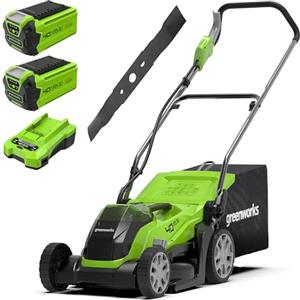 Greenworks 40V Tagliaerba a Batteria per Prati Fino a 400m², Ampiezza di Taglio 35cm & Lama di Ricambio da 35 cm (2920107) per Tosaerba a Batteria Greenworks G40LM35 e GLM1035