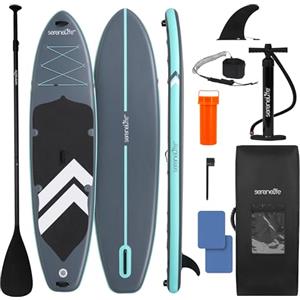 SereneLife SUP Gonfiabile XL, Tavola Sup Extra Larga per Adulti, Stand Up Paddle Board per Bambini e Animali, Deck Antiscivolo, Design Stabile e Leggero, Accessori Premium, Capacità 200 kg