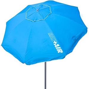 AKTIVE 62239 - Ombrellone da spiaggia grande antivento ultra resistente | Albero inclinabile | Include borsa portaoggetti con maniglia per il trasporto | Grande ombrellone da spiaggia blu