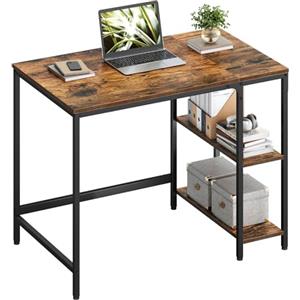 VASAGLE Scrivania per Computer, Scrittoio, Moderno, Tavolo da Lavoro, per Ufficio Camera da Letto Soggiorno, 100 x 50 x 76 cm, Marrone Vintage e Nero LWD046B01