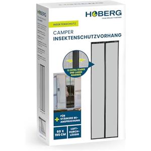 HOBERG tenda zanzariera per caravan 60 x 195 cm | porta zanzariera con bande magnetiche XXL | porta zanzariera per caravan | zanzariera magnetica | autochiudente