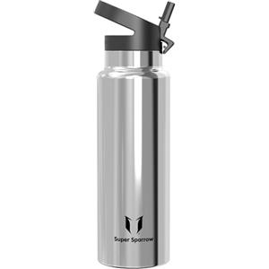 Super Sparrow Borraccia Termica 1.5L - SwivelSip Inox Bottiglia - Senza BPA Borracce Termiche, Borraccia Ergonomica per Bambini, Scuola, Sportiva, Bici, Campeggio, Palestra