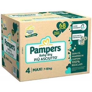 FATER SPA - PAMPERS Pampers Baby Dry Pannolini Taglia 4 Maxi Quadripack (7-18kg) Confezione da 68 pz