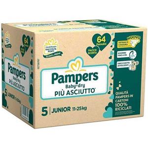 FATER SPA - PAMPERS Pampers Baby Dry Pannolini Taglia 5 Junior Quadripack (11-25kg) Confezione da 64 pz