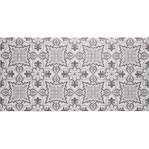 Baroni Home Tappeto Cucina Antiscivolo in Vinile, Passatoia Lavabile Resistente Maioliche Grigio, 120x60 cm