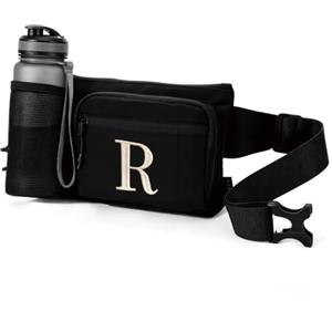 A-Z BAG Marsupio personalizzato con tasche multiple per escursionismo, passeggiate con il cane, viaggi e attività all'aperto, regali per uomini e donne, R, Cintura per soldi
