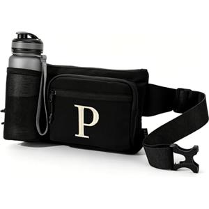 A-Z BAG Marsupio Personalizzato, Marsupio Multi-Tasca da Spalla per Cane, Escursionismo, Viaggi, Festival, Regalo Ricamato con Iniziale per Donne e Uomini, P, S