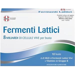 Matt Pharma Fermenti Lattici Integratore Alimentare - 12 Bustine con 8 miliardi di cellule vive per l'equilibrio della flora intestinale