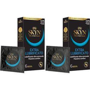 SKYN Elite Extra Lub - Preservativi Senza Lattice in Poliisoprene - Ultra Sottili e Extra Lubrificati, 6 Pezzi (Confezione da 2)