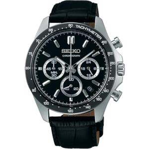 Seiko SBTR021 Spirit Quartz Mens Chronograph Watch Spedito dal Giappone, Quadrante: Nero, Cinturino: Nero (Pelle), 1個, Cronografo