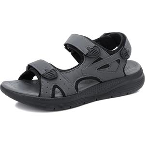 ARRIGO BELLO Sandali da Uomo Scarpe Estivi Punta Aperta Comodi e Leggere per Trekking, Spiaggia, Escursioni e Tempo Libero - Sandalo Sportivi con Suola Antiscivolo 41-46(A-Grigio,45)