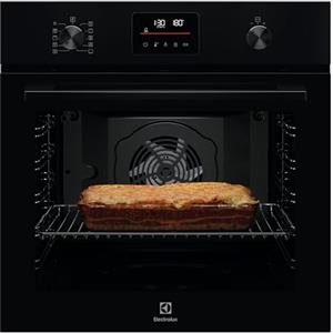 Electrolux LOH4P06K Forno da Incasso Multifunzione 72L, Pulizia Pirolitica, SurroundCook, Riscaldamento Rapido, Display LED Touch, Inox Antimpronta, Nero