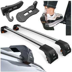 CHROMEMASTER Barre Portatutto Tetto e Gradino per Portiera Auto Compatibili con Ford Kuga 2020+; Portapacchi da Tetto per Box, Portabici, Scala | Ideale per Viaggi, Vacanze, Uso Quotidiano