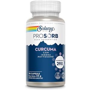 Solaray Curcumina Fitosomiale 500mg - Fornisce 100mg di Curcuminoidi (20%) - 30 Capsule Vegane - Curcumina Meriva® Phytosome™ 29× più Biodisponibile - Verificata in Laboratorio