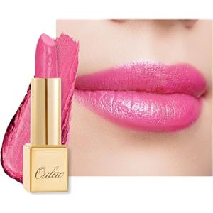 Oulac Rossetto Metallizzato Lucido Rosa, Rossetti Glitter Senza Profumo, Perlato e Brillante, Colore Intenso Lunga Durata, Formula Idratante Nutre le Labbra, Vegan & Senza Glutine, 17 Sweet Lolita