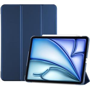 ProCase Cover per iPad Air 11 Pollici M4 2026/M3 2025/M2 2024 - Custodia Smart con Supporto Ricarica Pencil 2, Leggera con Auto Sleep/Wake, Blu Scuro