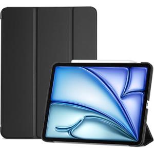 ProCase Cover per iPad Air 11 Pollici M4 2026/M3 2025/M2 2024 - Custodia Smart con Supporto Ricarica Pencil 2, Leggera con Auto Sleep/Wake, Nero