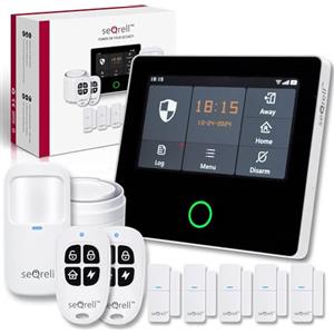 seQrell, Allarme Casa Senza fili, Sistema di Allarme casa senza Fili, Kit Antifurto casa, GSM 4G e WiFi, TOUCHSCREEN e Batteria da 1500mAh, App Tuya Smart Life, Alexa e Google, SQ4324C