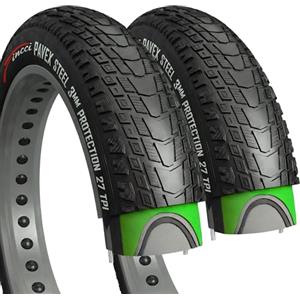 Fincci Pavex Coppia Copertone 20 x 4.0 Fat Bike Antiforatura - 2 Gomme Fat Bike 20x4 Pieghevoli Nylon 3mm 27 TPI 100-406 - per E-bike Elettrica, Pieghevole, Urban, City