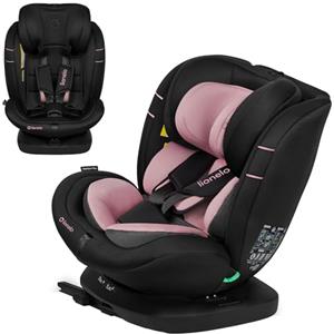 Lionelo Bastiaan i-Size Seggiolino Auto Evolutivo 4-in-1 per bambini 0-12 Anni (40-150 cm) ISOFIX, 21 Regolazioni, Girevole 360° Protezione Laterale (I-SIZE, Rosa Rose)