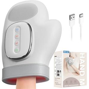 DentJet Massaggiatore manuale intelligente con sollievo dalla compressione del calore, per artrite e sollievo dal tunnel carpale, massaggiatore elettrico shiatsu da polso/dito/palmo