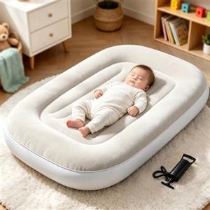 SciFiVisi Lettino gonfiabile per bambini, materasso ad aria portatile per bambini con pompa a mano