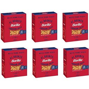 Barilla Mezze Penne Rigate al Bronzo Trafilata al Bronzo 6 x 400 g Metodo di lavorazione grezza